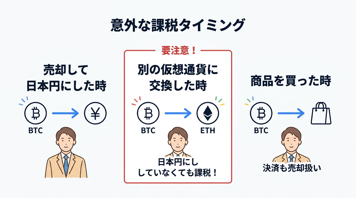 税金が発生する3つのタイミング