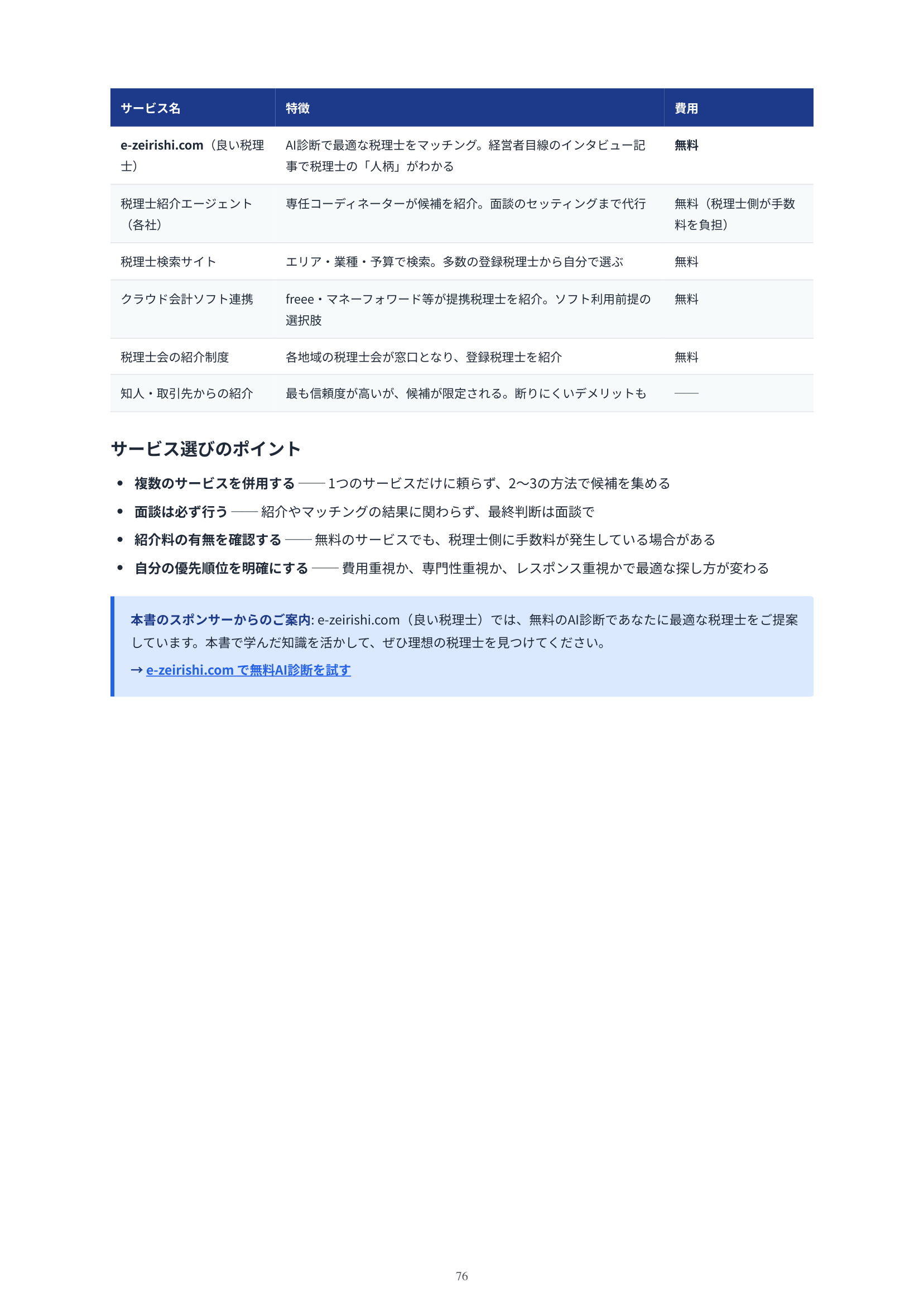 税理士を探せるサービス一覧